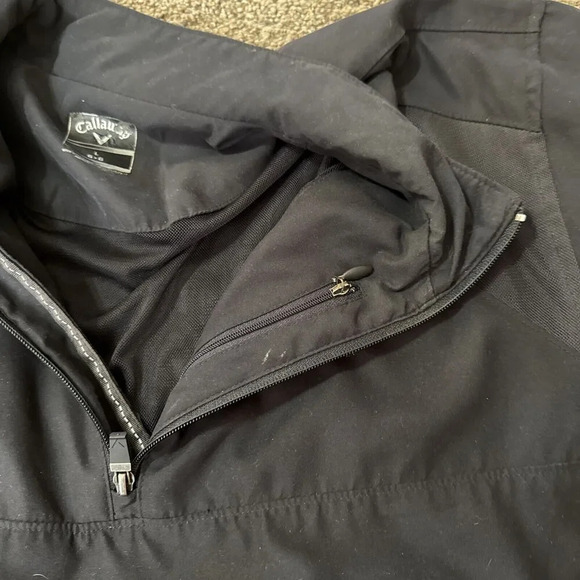 Calloway Pullover 1/4 Zip Sweater Mens‎ L Black All Weather Series Windbreaker - Picture 5 of 12